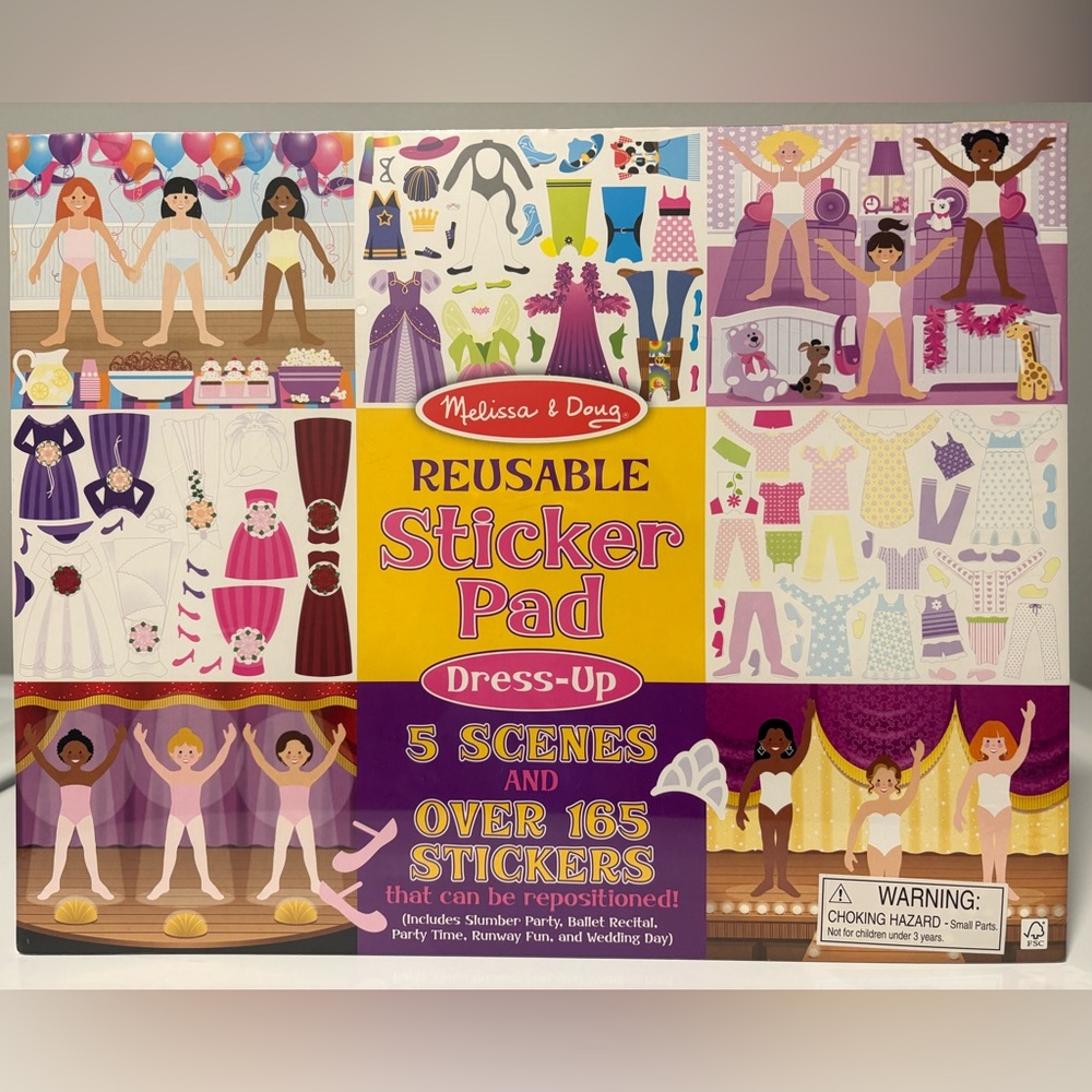 NEW Melissa & Doug Dress-Up Sticker Pad Reusable 165+ Stickers SEALED